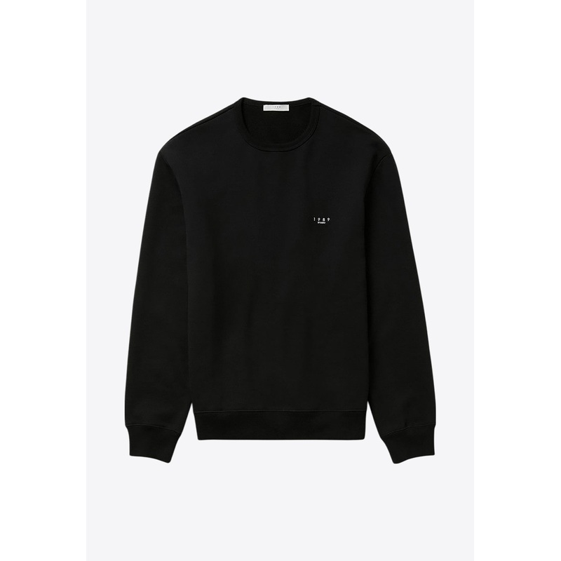 Logo Embroidered Crewneck Sweatshirt Black mrtwstd_S