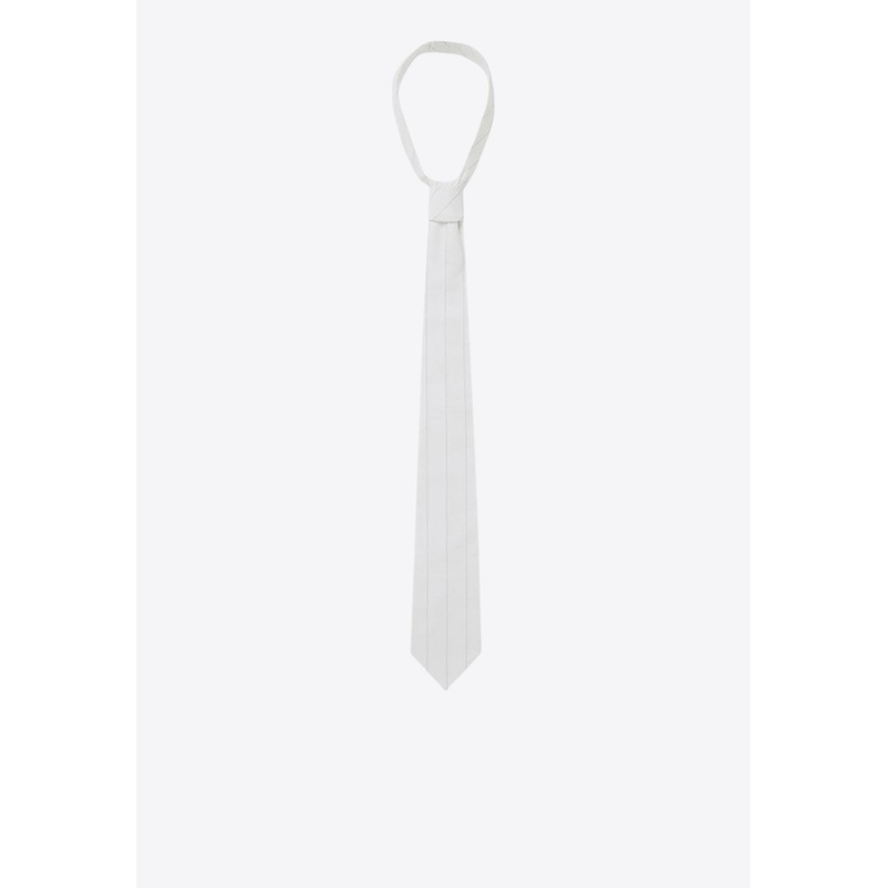 Logo Striped Tie White Onesize