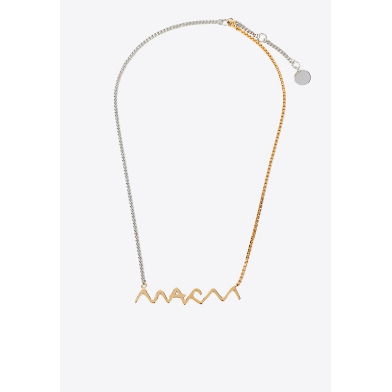 Logo Two-Toned Necklace Metallic Onesize