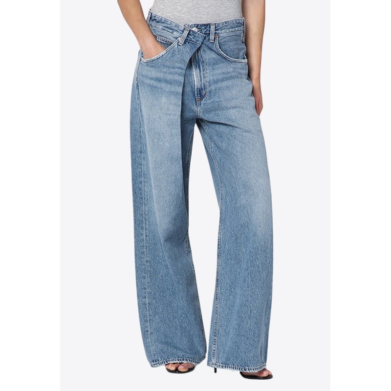 Vana Fold Wide-Leg Jeans Blue wrtwbottoms_24