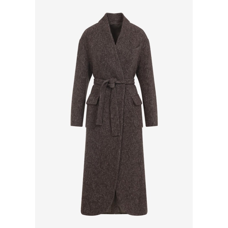 Wool and Cashmere Coat Brown wrtwit_IT 38