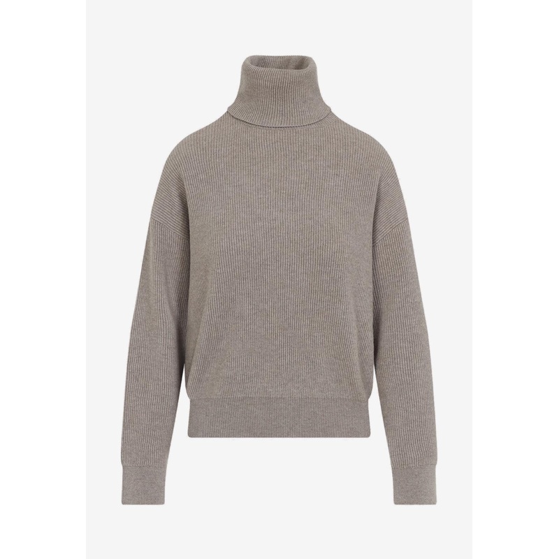 Wool Turtleneck Sweater Brown wrtwstd_S