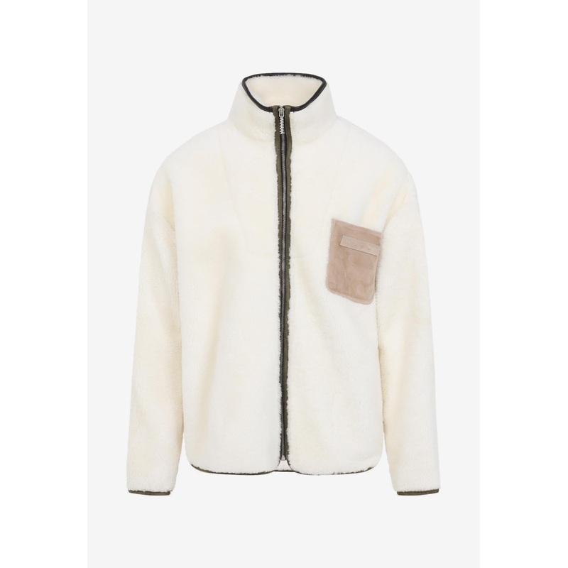 Zip-Up Shearling Jacket Cream mrtwit_IT 50