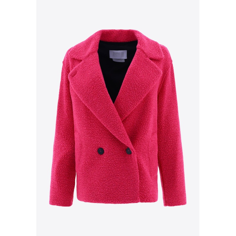Double-Breasted Boucle Wool Coat Pink wrtwit_IT 38