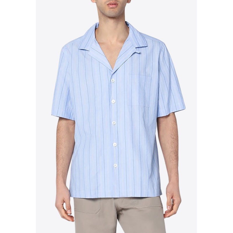 Striped Buttoned Shirt Light Blue mrtwstd_S
