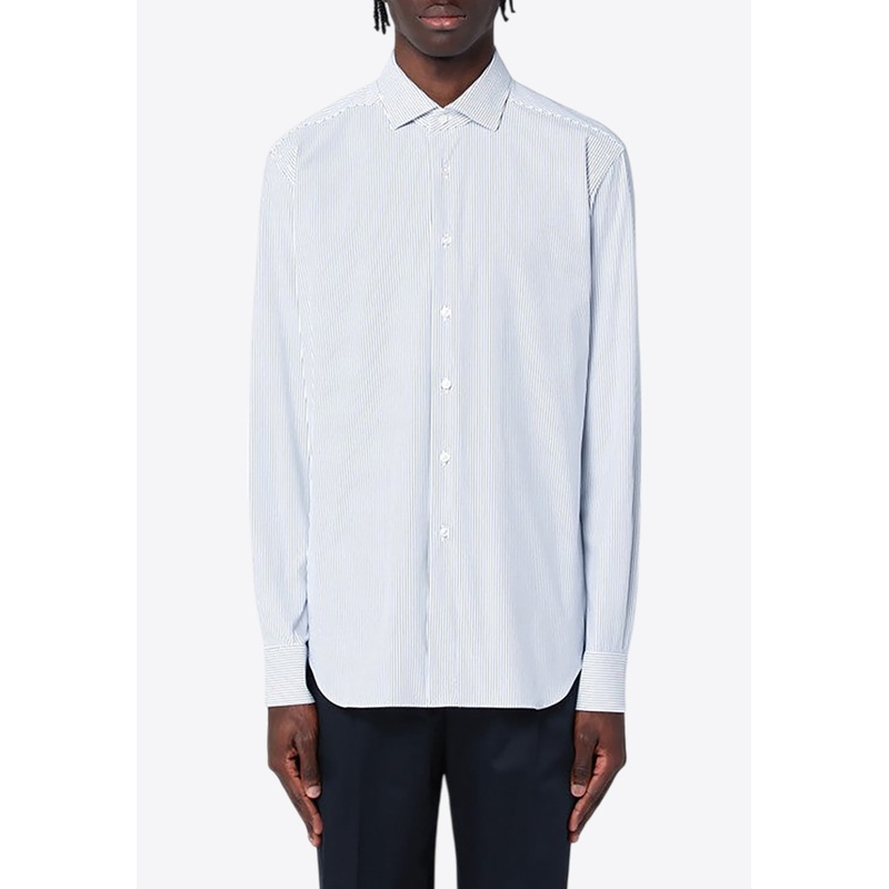Striped Long-Sleeved Shirt Light Blue mrtwshirtseu_EU 39