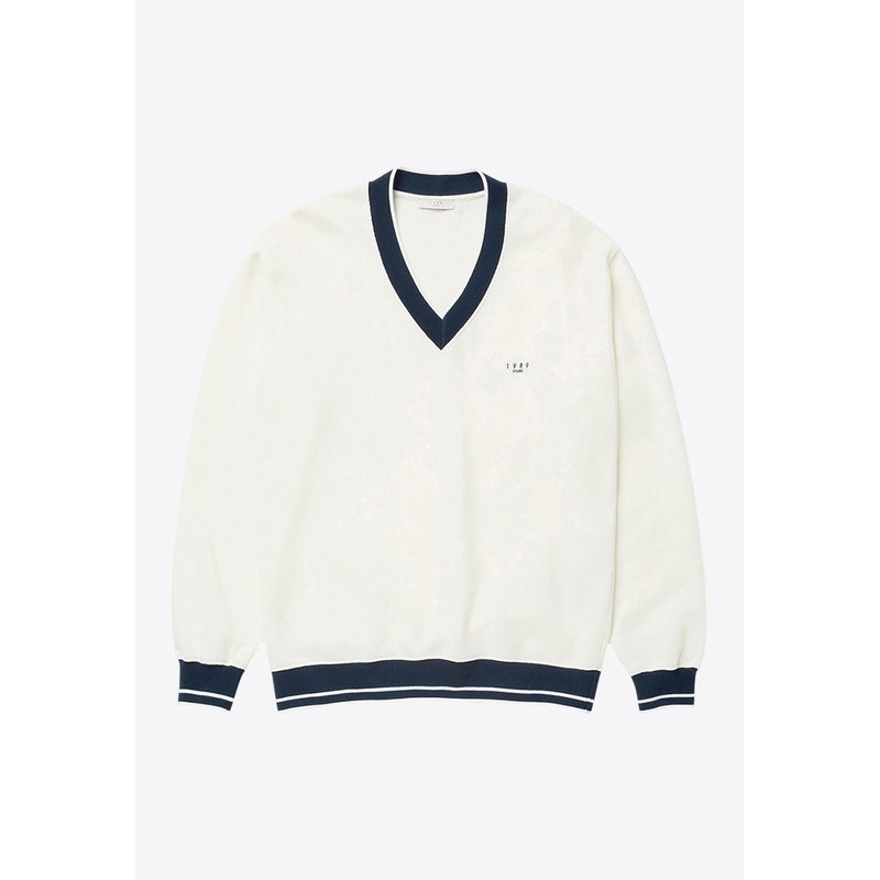 V-neck Logo Sweatshirt Off-white mrtwstd_S