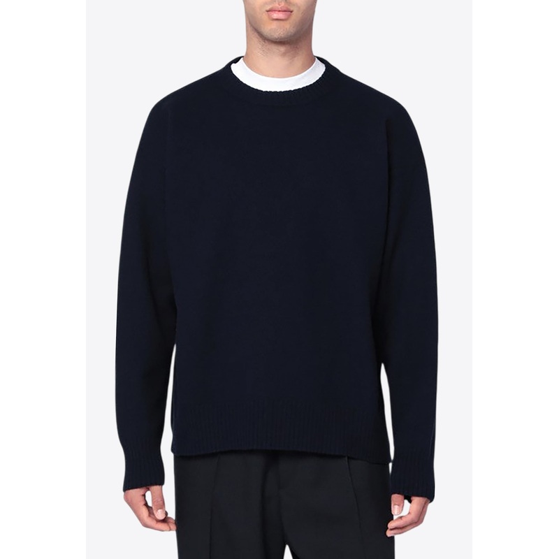 Wool Knit Crewneck Sweater Midnight Blue mrtwit_IT 48