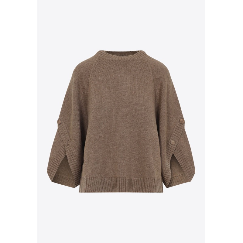 Ampex Button Virgin Wool Sweater Brown wrtwstd_XS