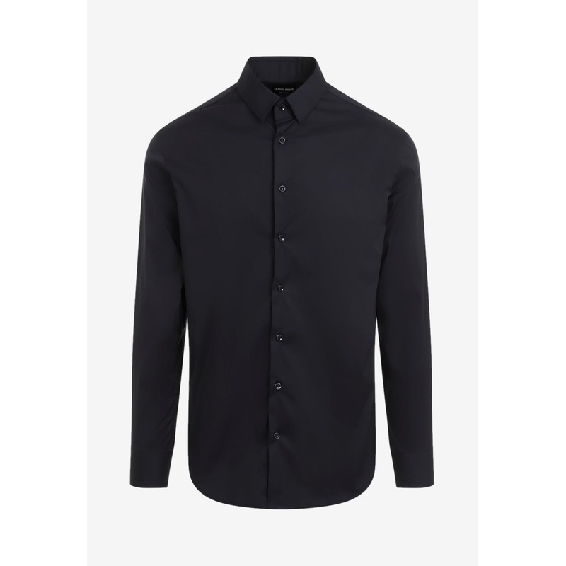 Button-Up Long-Sleeved Shirt Blue mrtwshirtseu_EU 40