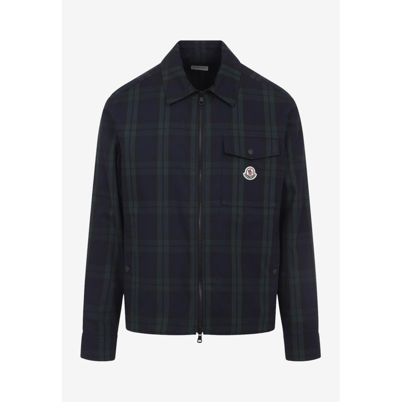 Checked Zip-Up Overshirt Black mrtwstd_S