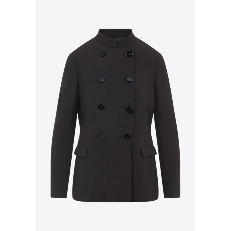 Double-Breasted Virgin Wool Coat Brown wrtwit_IT 42
