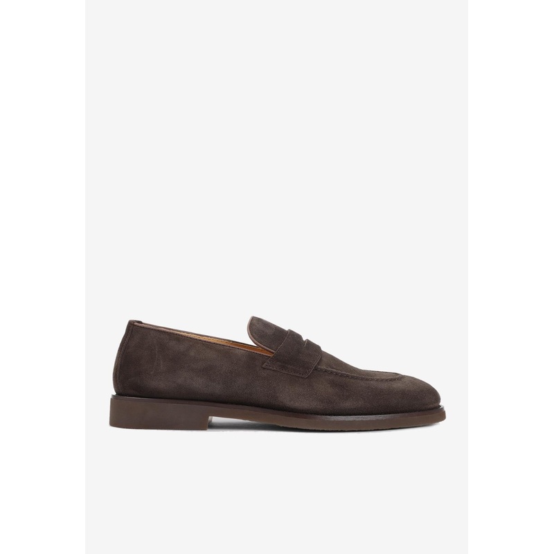 Suede Leather Loafers Brown mshoeseu_EU 41