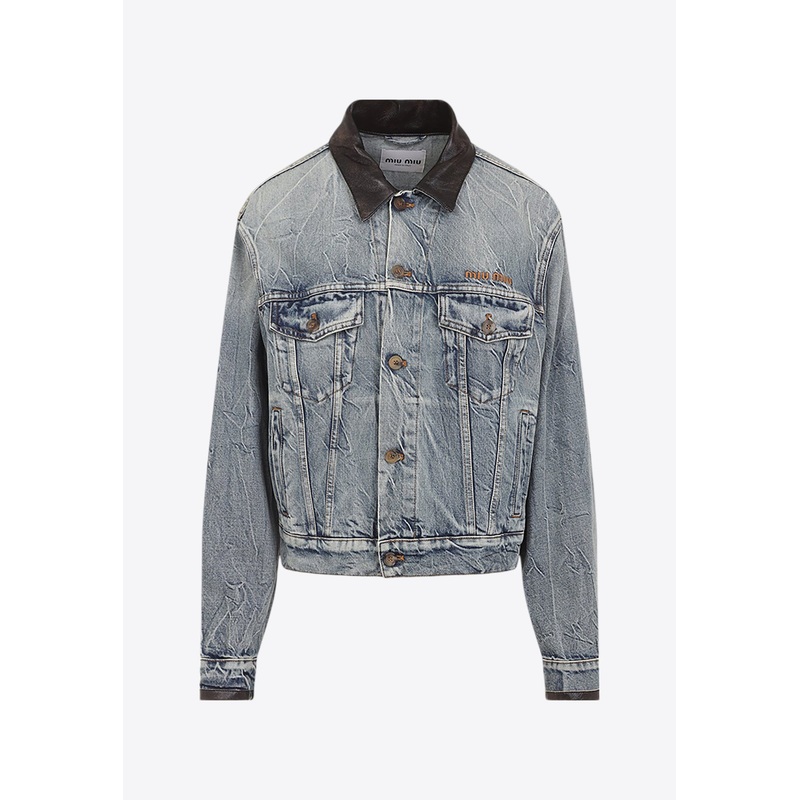 Washed-Out Denim Jacket Blue wrtwit_IT 38
