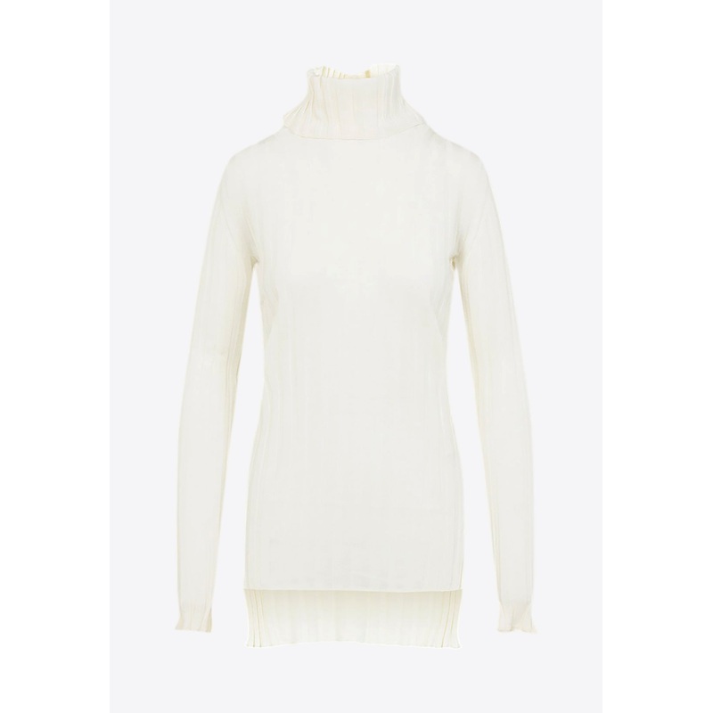 Wool-Blend High-Neck Sweater White wrtwstd_XS