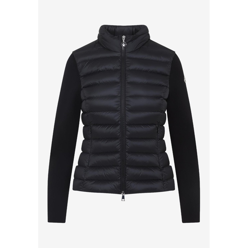 Wool Jacket with Quilted Insert Black wrtwstd_XS