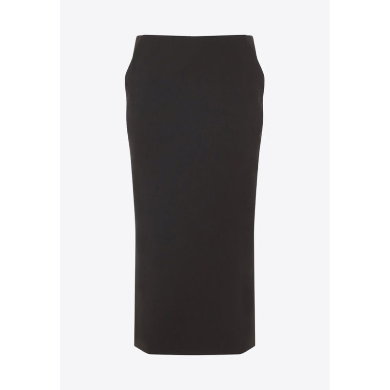 Wool Midi Pencil Skirt Brown wrtwit_IT 38