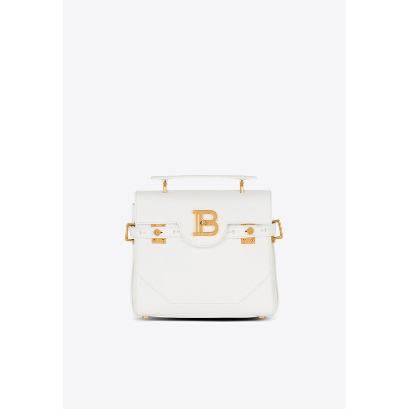 B-Buzz 23 Grained Leather Top Handle Bag White Onesize