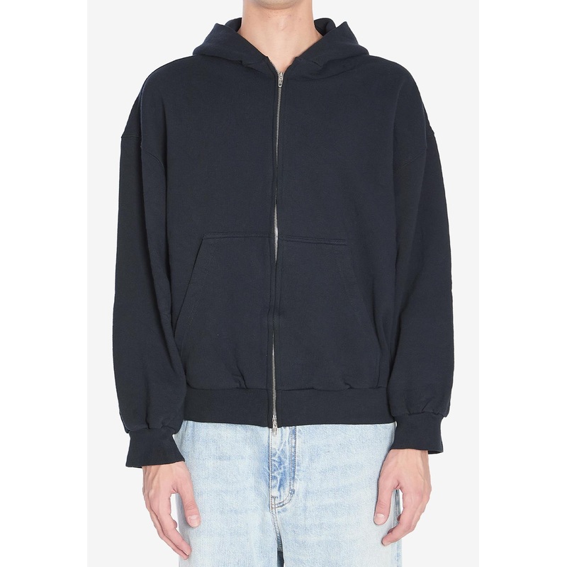 Flipped Uni Logo Zip-Up Hooded Sweatshirt Black mrtwstd_S