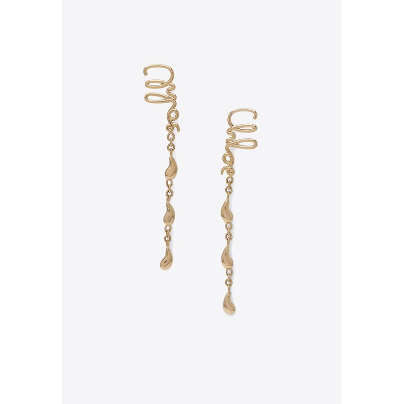 Iconic Logo Drop Earrings Gold Onesize