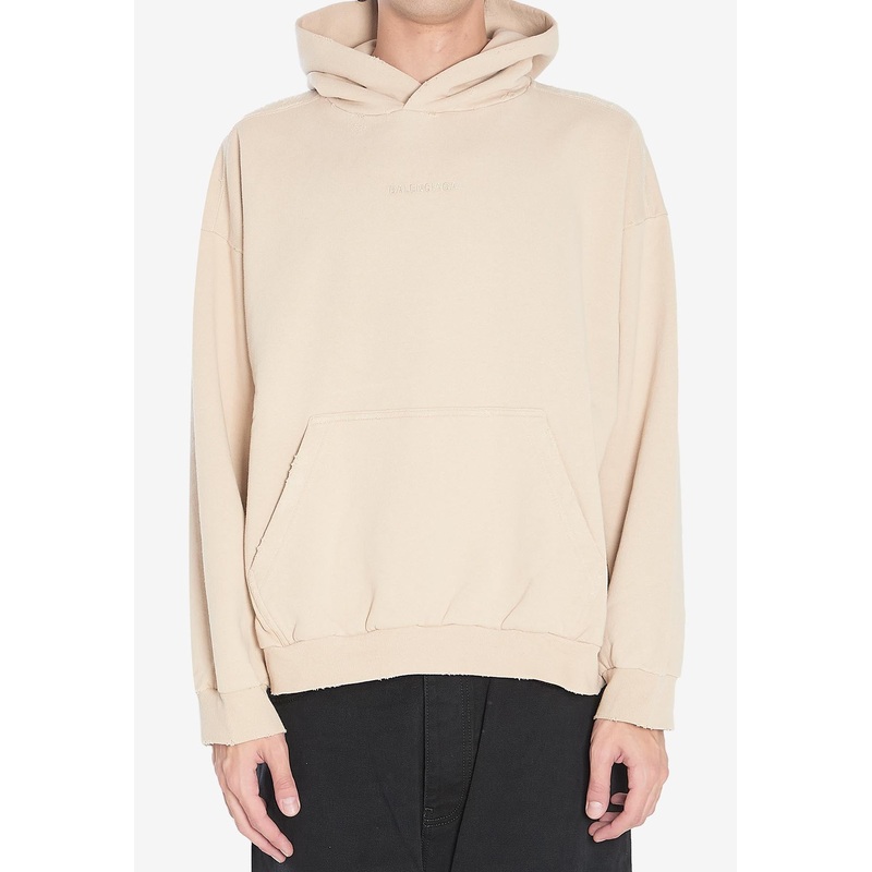Logo Embroidered Hooded Sweatshirt Beige mrtwstd_S
