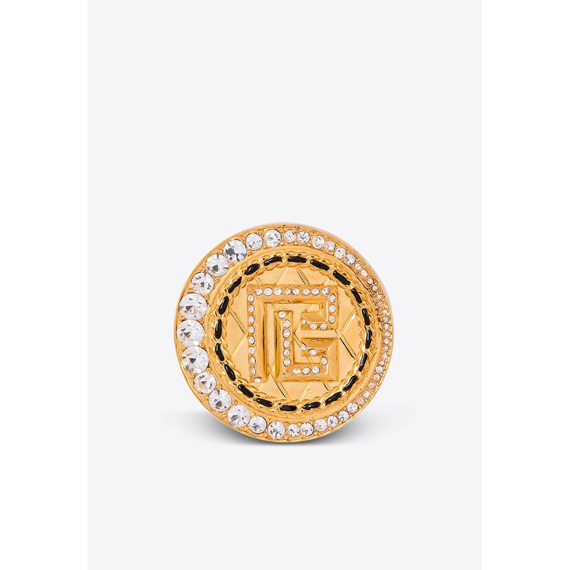 PB Rhinestone Embellished Brooch Gold Onesize