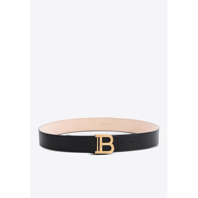 Wide Calfskin Pin B-Belt Black 70