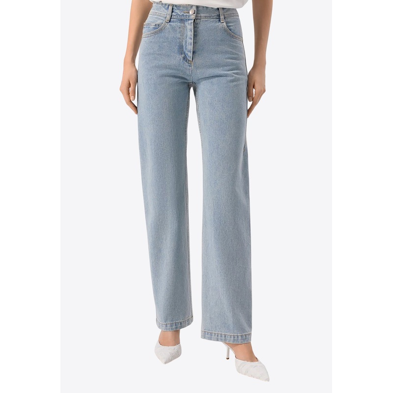 Basic Straight-Leg Jeans Blue wrtwstd_S