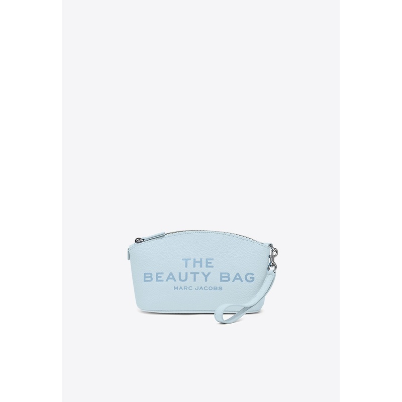Beauty Pouch Bag in Grained Leather Light Blue Onesize
