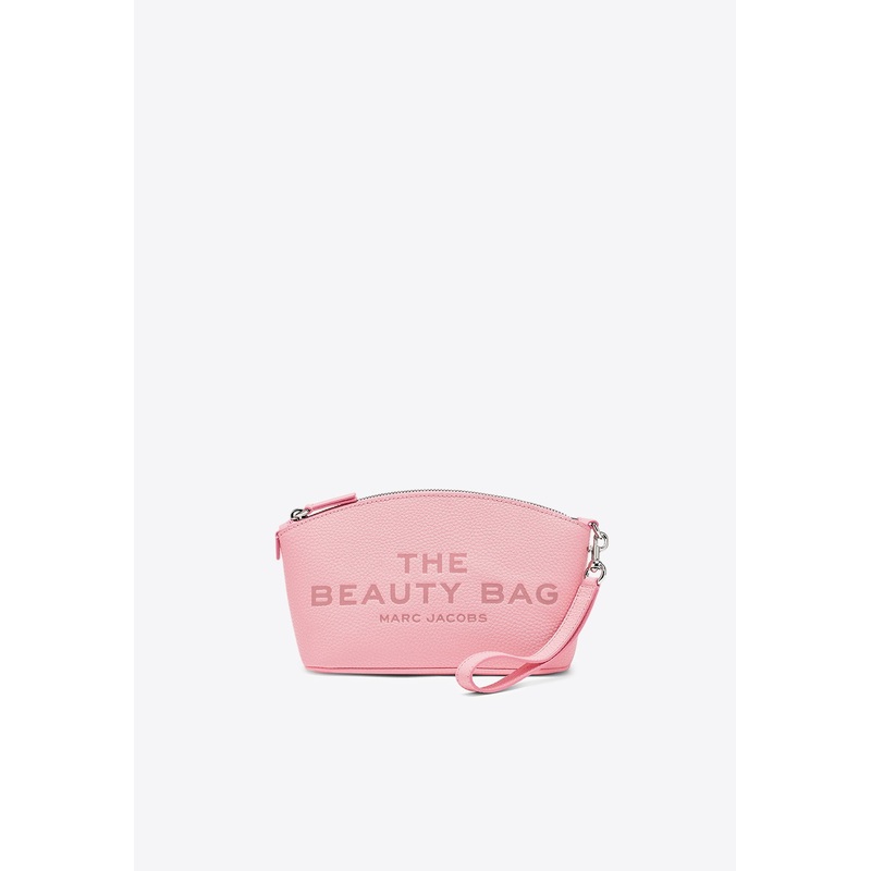 Beauty Pouch Bag in Grained Leather Pink Onesize