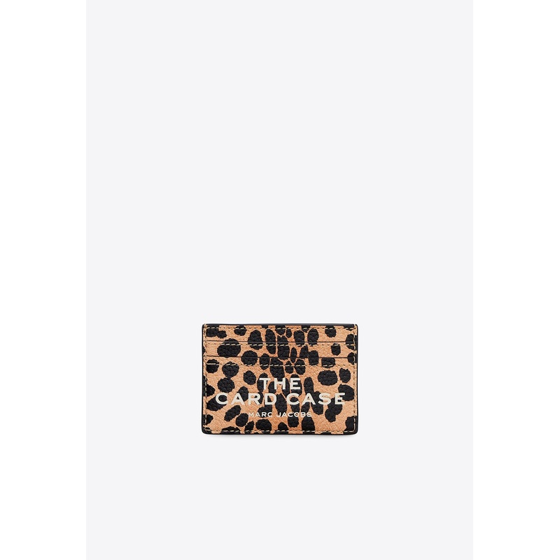 Cheetah Pebbled Leather Cardholder Beige Onesize
