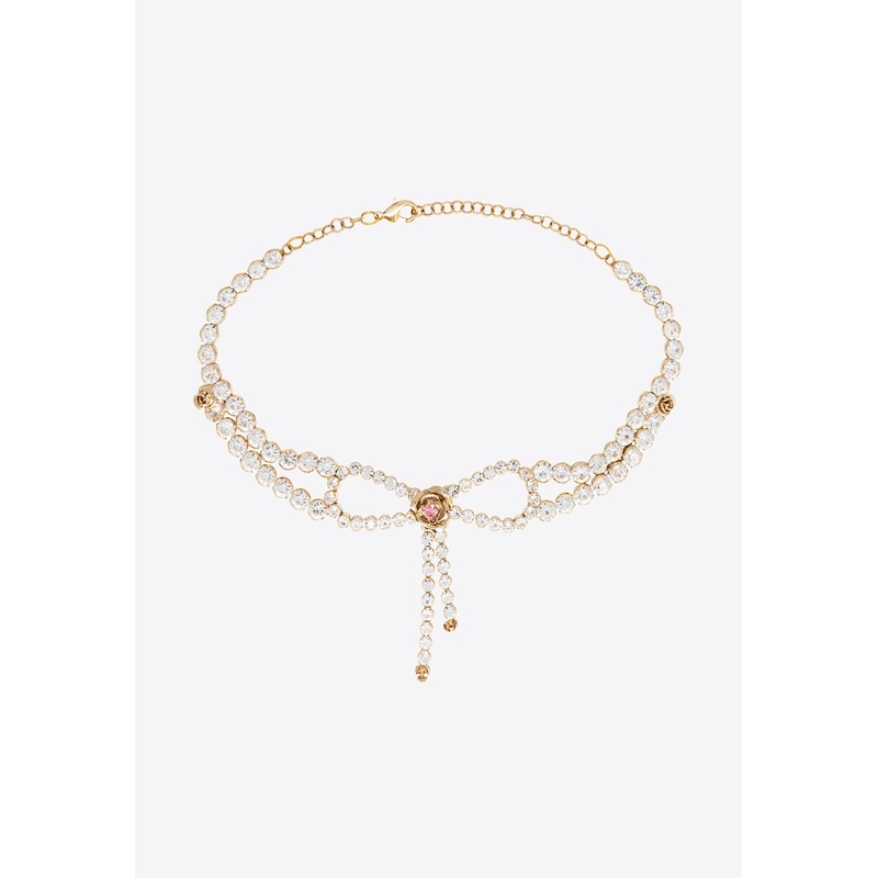 Fiocchetti Crystal-Embellished Necklace Gold Onesize