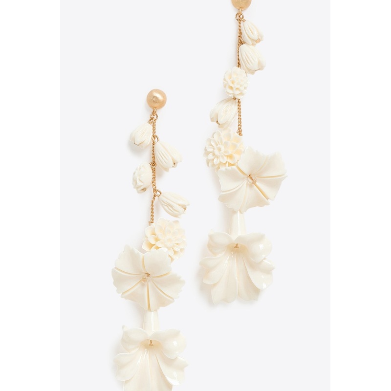 Giana Floral Drop Earrings White Onesize