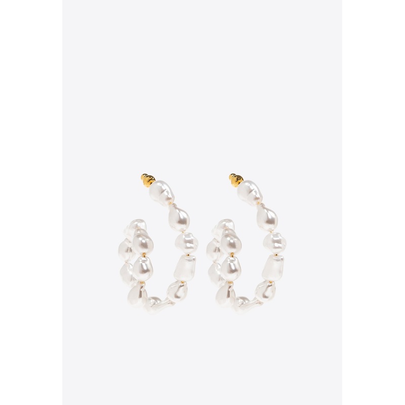 Kiara Curved Earrings White Onesize