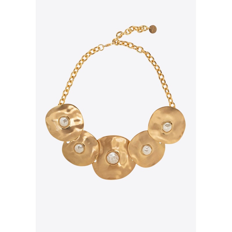 Noely Brass Discs Choker Gold Onesize