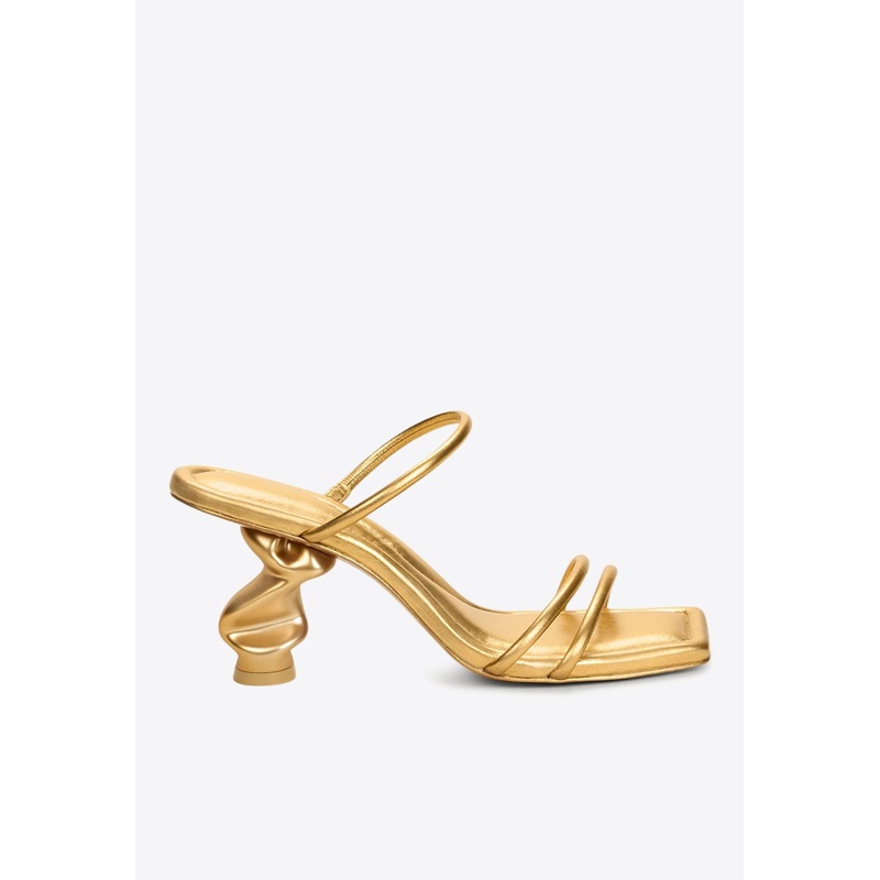 Seraphina 80 Metallic Leather Sandals Gold wshoeseu_EU 36