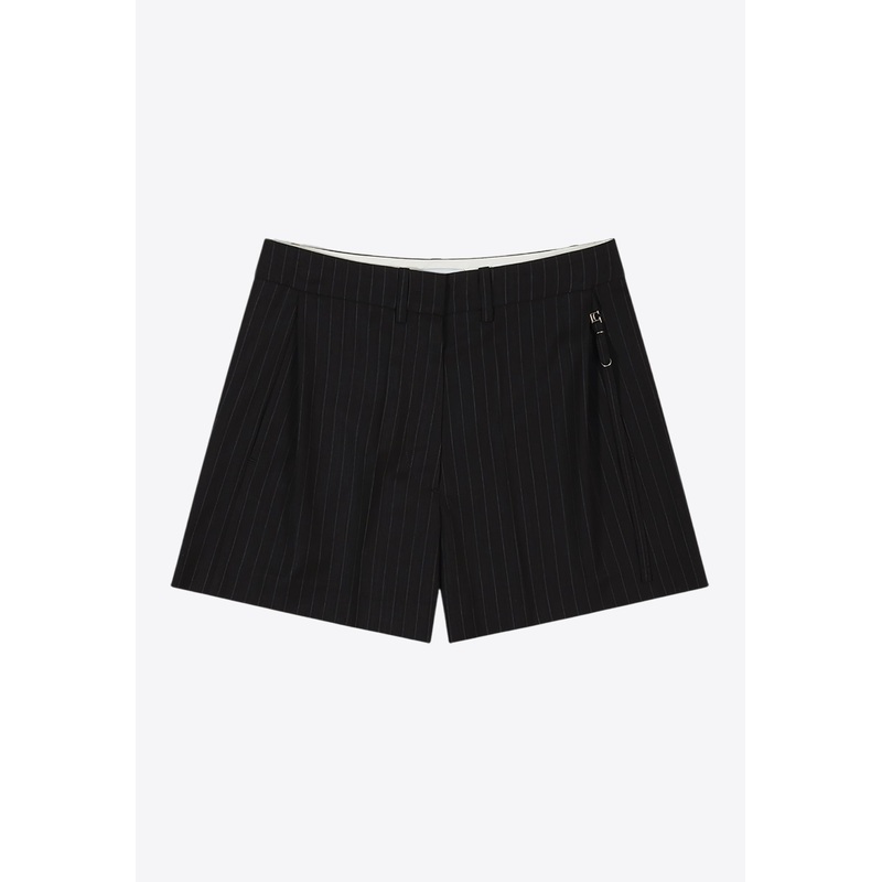 Striped Mini Tailored Shorts Black wrtwstd_S