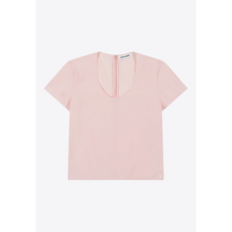 U-neck Logo Blouse Pink wrtwstd_S
