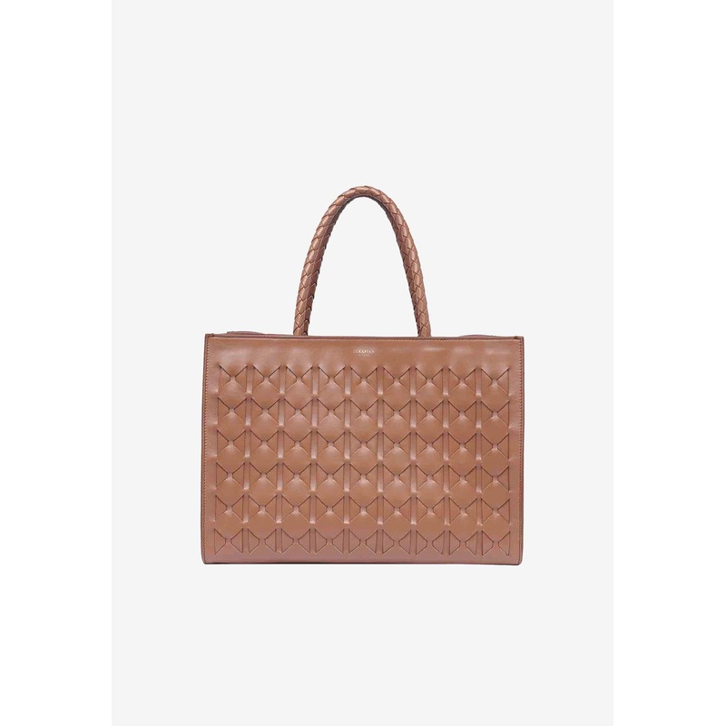 1928 Mosaico Leather Tote Bag Tan Onesize
