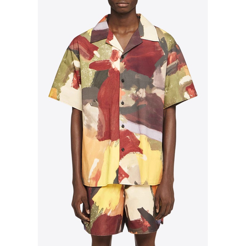 Abstract Print Short-Sleeved Shirt Multicolor mrtwit_IT 46