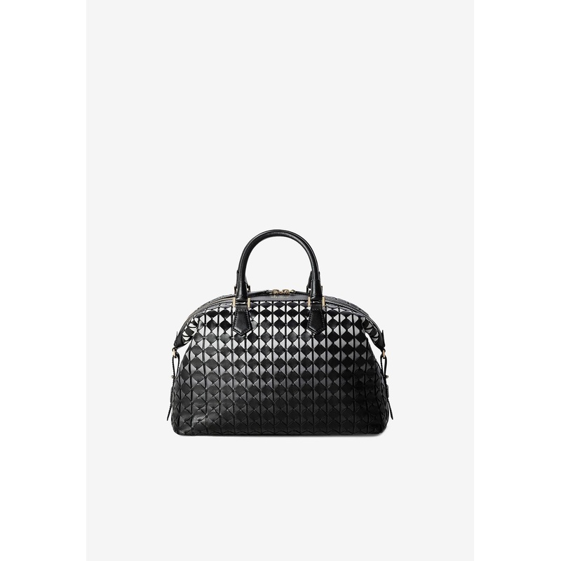 An Mosaico Leather Top Handle Bag Black Onesize