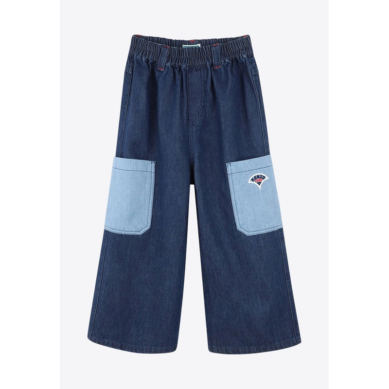 Girls Logo-Embroidered Jeans Denim 2 Yrs