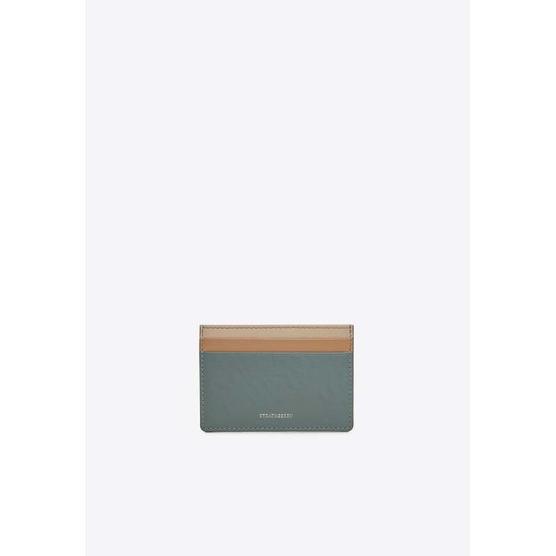 Tri-Color Leather Cardholder Multicolor Onesize