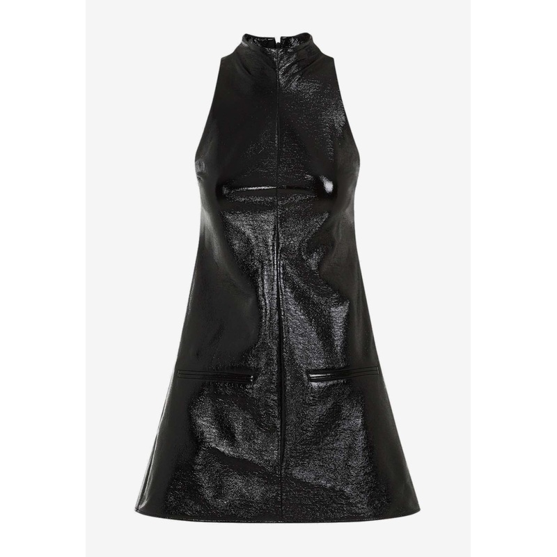 A-line Vinyl Mini Dress Black wrtwfr_FR 34