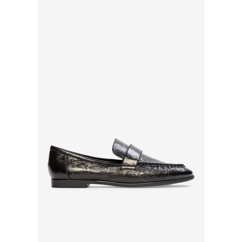 Arrow Crinkled Leather Classic Loafers Black wshoeseu_EU 36