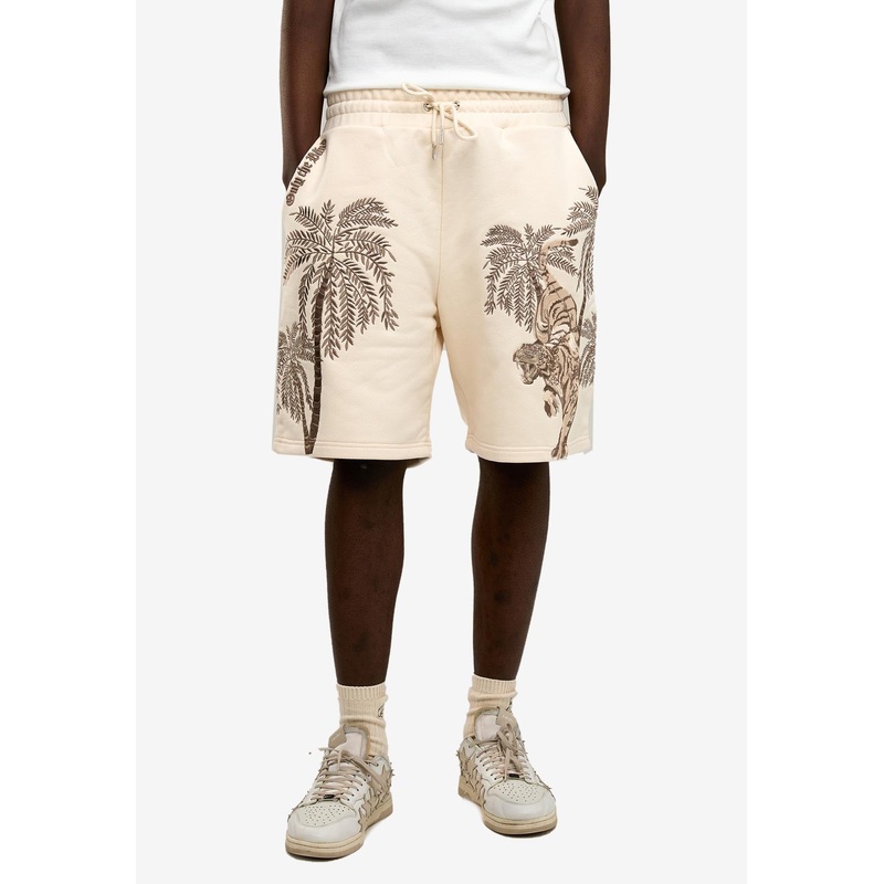Sandstorm Tiger Embroidered Shorts Beige mrtwstd_XS