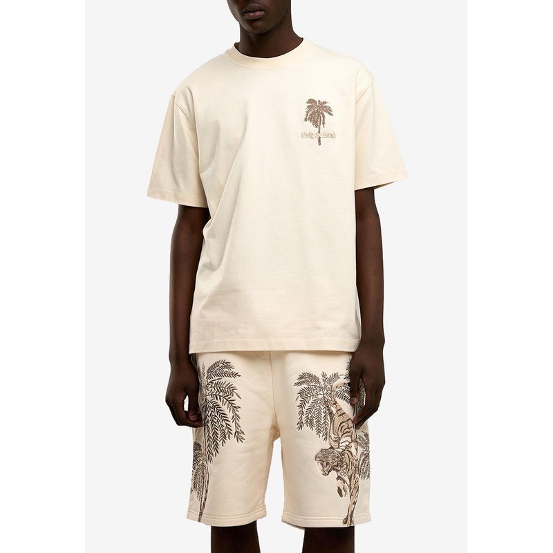 Sandstorm Tiger Embroidered T-shirt Beige mrtwstd_XS