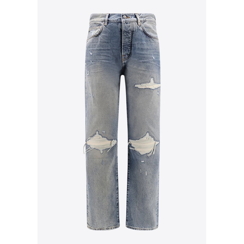 Distressed Straight-Leg Jeans Denim mrtwbottoms_30