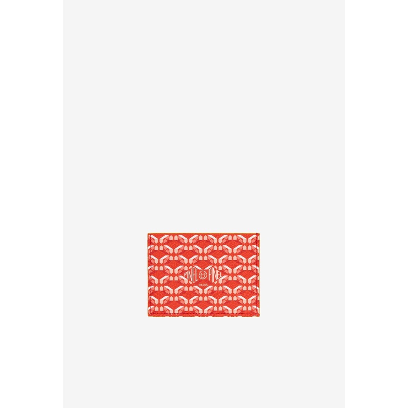 Pop 3C Coated Canvas Monogram Cardholder Red Onesize