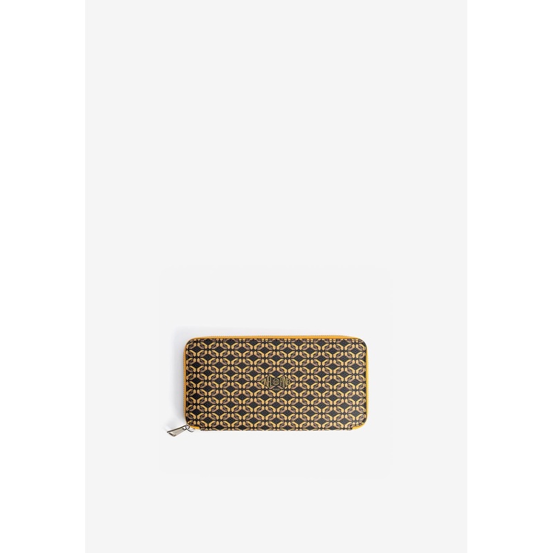 T-one Coated Canvas Zip-Around Wallet Brown Onesize